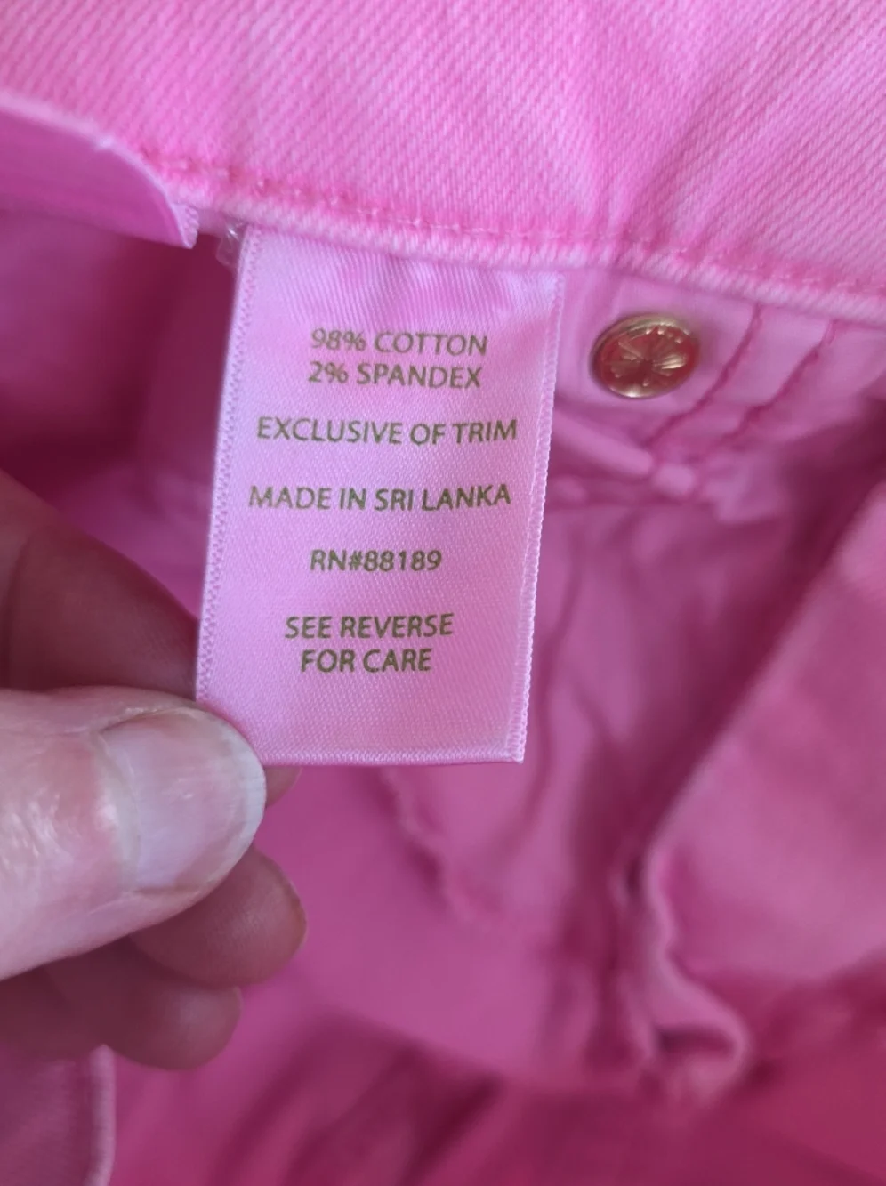 Lilly Pulitzer Worth Straight Leg Jeans Size 8 Pink & Green Frayed Hem Bundle(2) - Picture 5 of 15